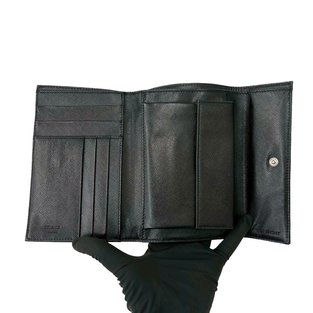 trifold wallet prada
