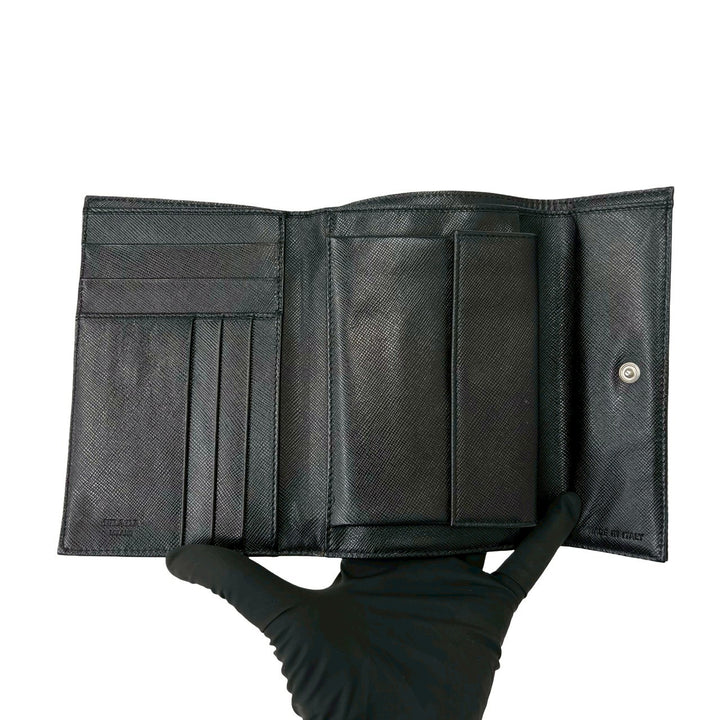trifold wallet prada