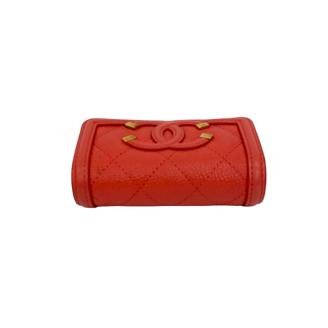 Tri-fold wallet Chanel CC filigree compact wallet
