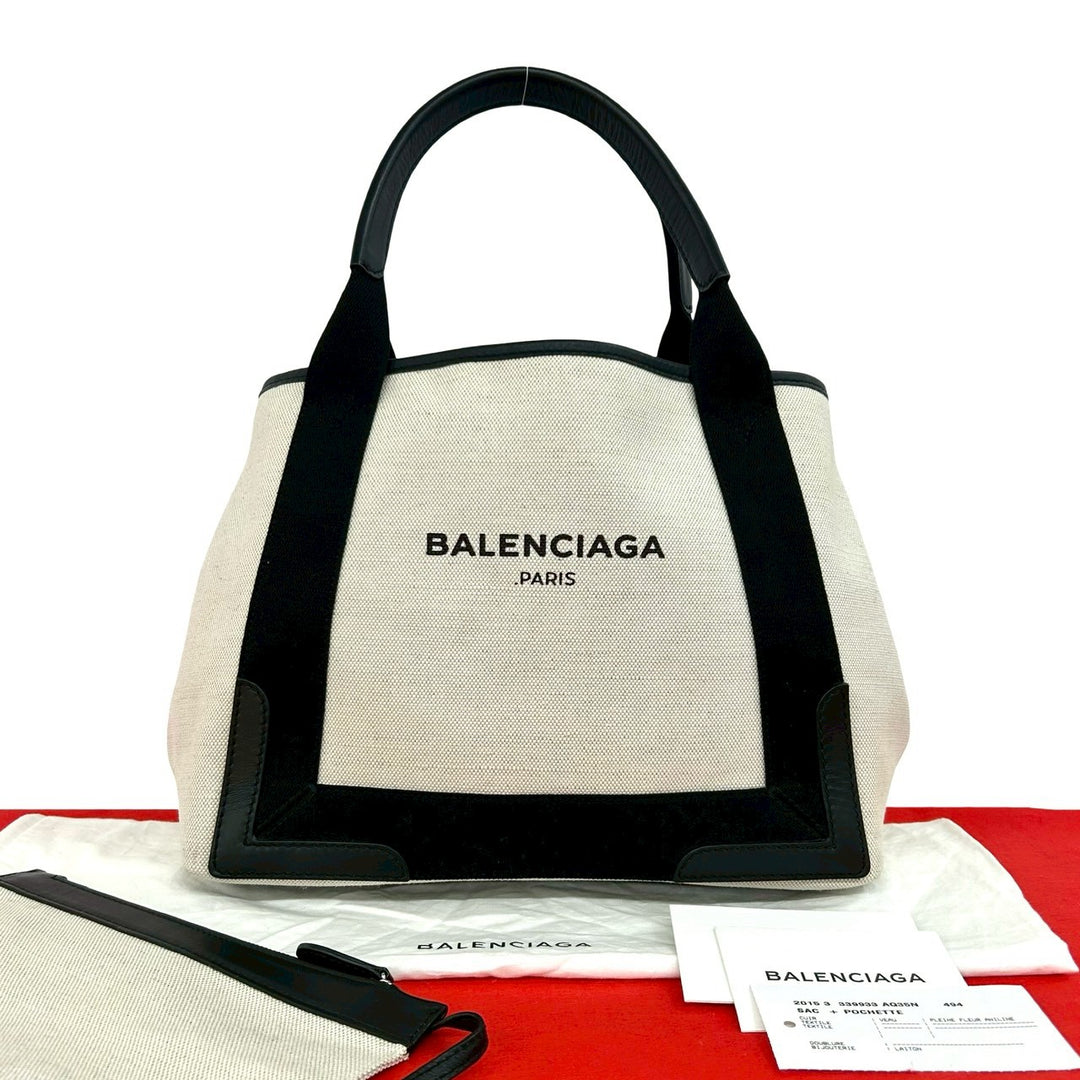 Handbag Balenciaga Navy Cabas S