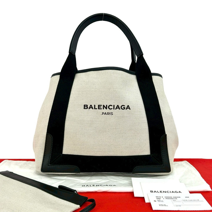 Handbag Balenciaga Navy Cabas S
