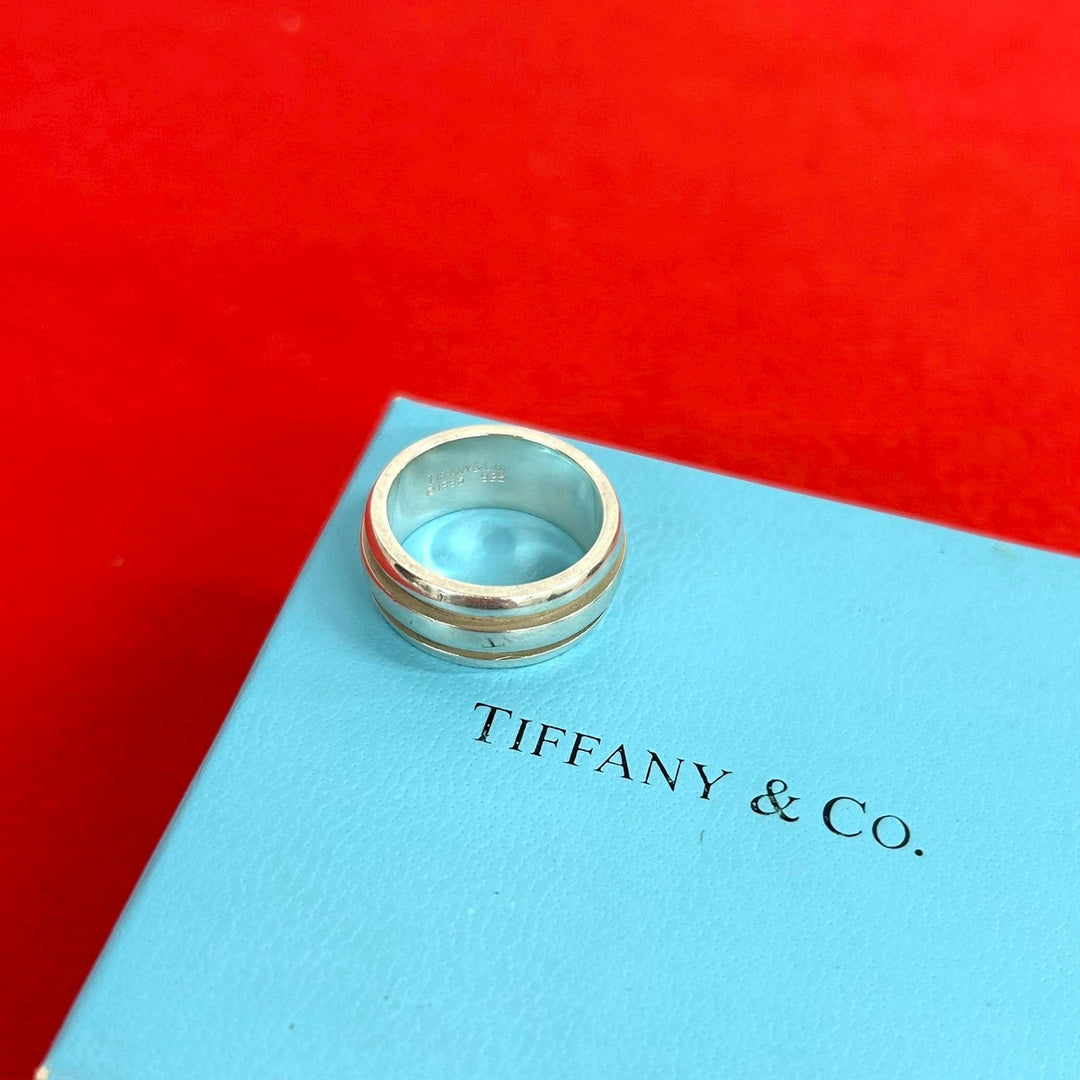 Rings Tiffany Grooved Double Line Ring