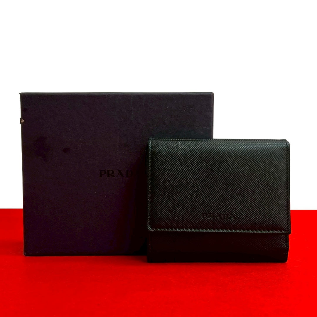trifold wallet prada
