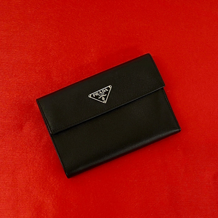 trifold wallet prada