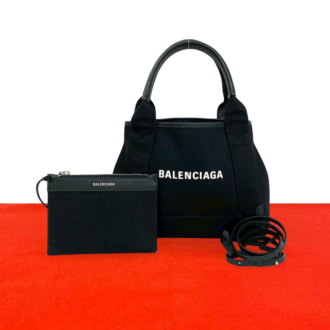 Shoulder bag Balenciaga navy cabas XS