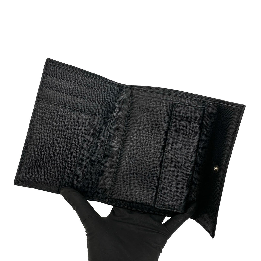 trifold wallet prada