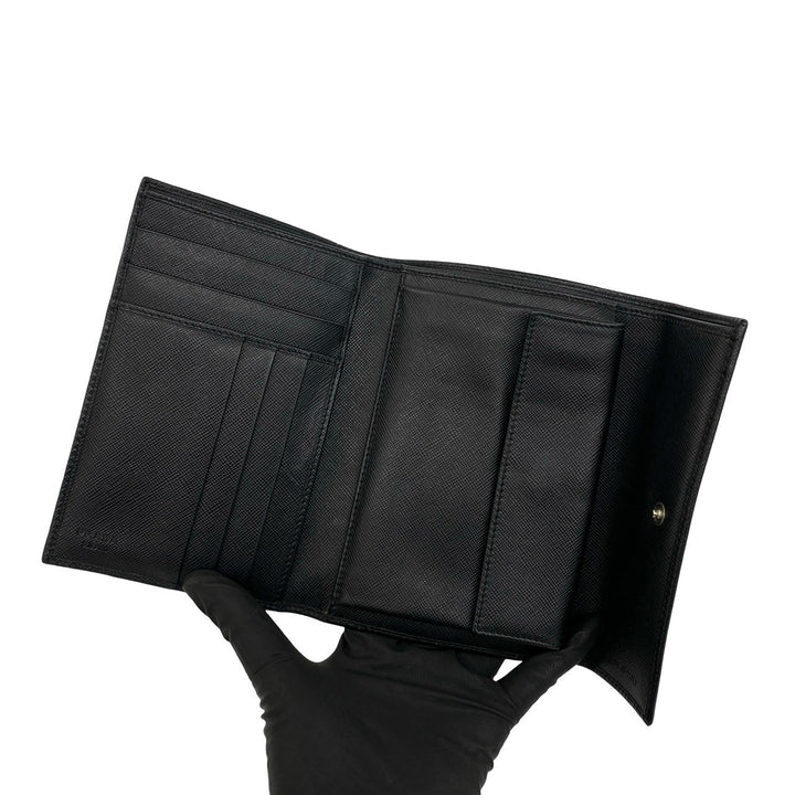 trifold wallet prada