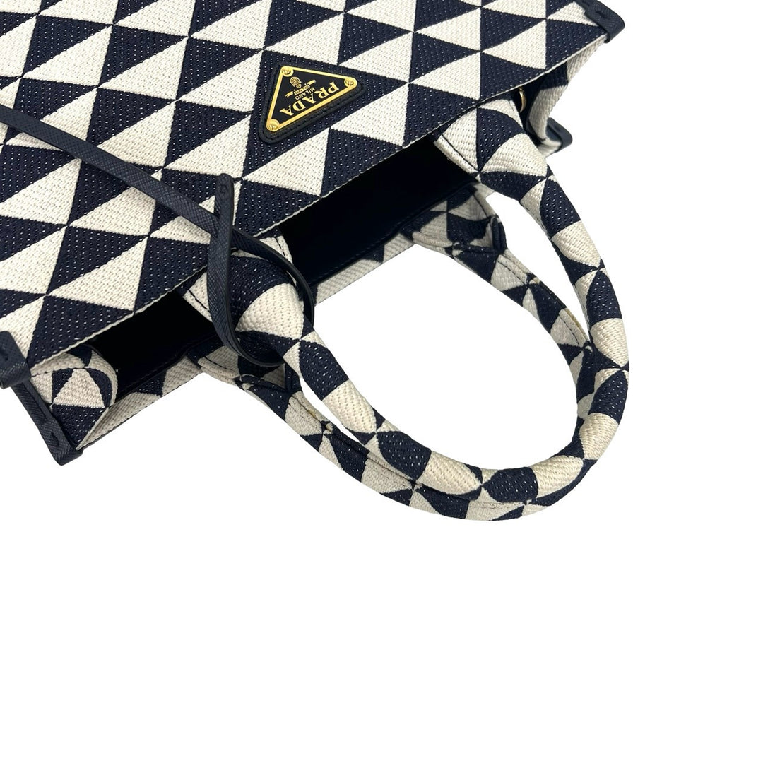 Shoulder bag prada symbol embroidered fabric small