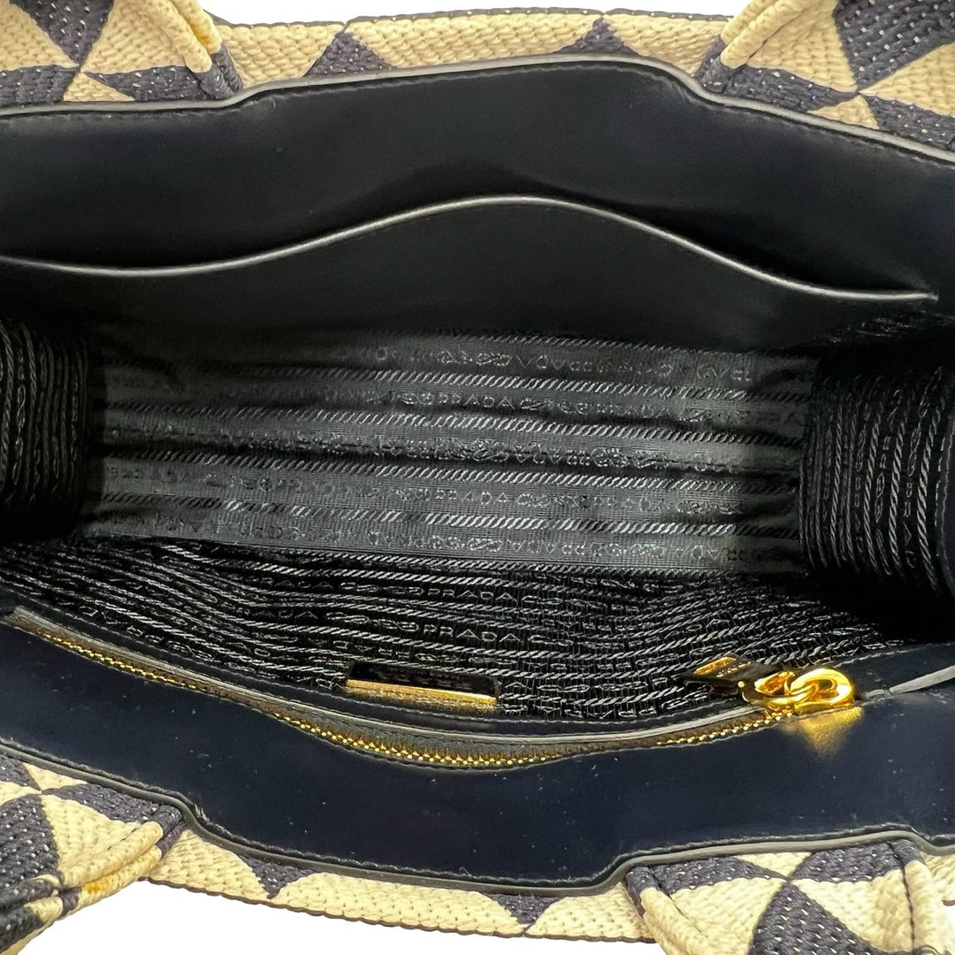 Shoulder bag prada symbol embroidered fabric small