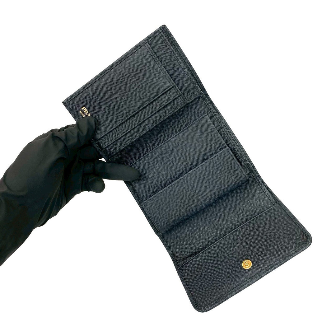 trifold wallet prada