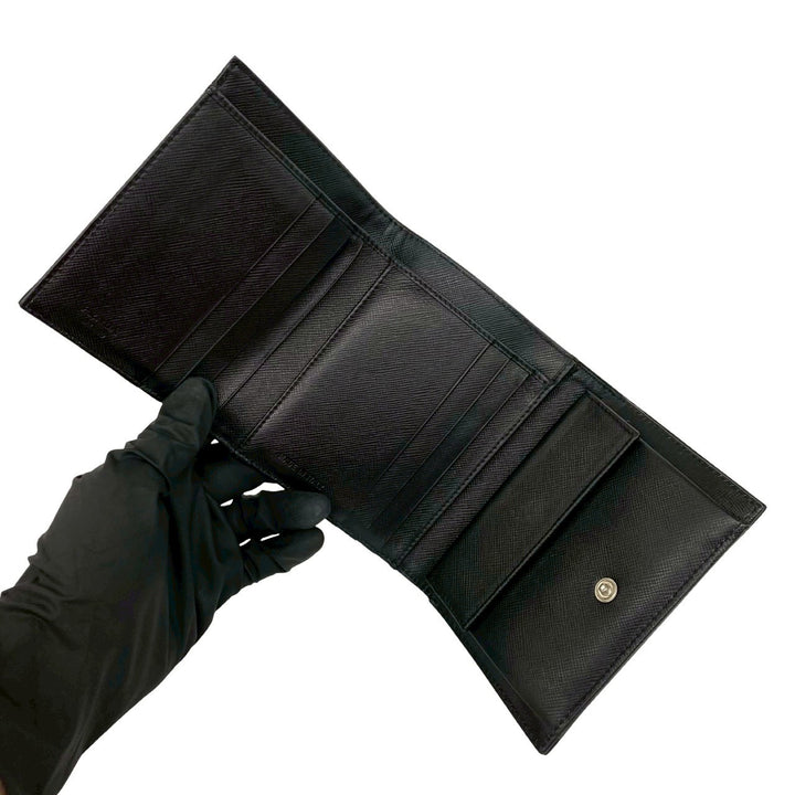 trifold wallet prada