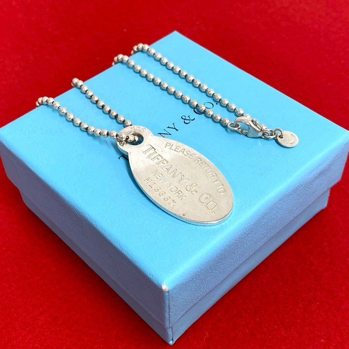necklace tiffany oval tag necklace